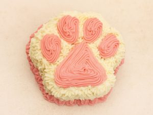 Pink & White Dog Paw Cake