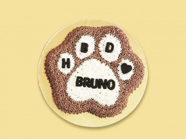 Blushing Paw Frosted Cake in a paw shaped design